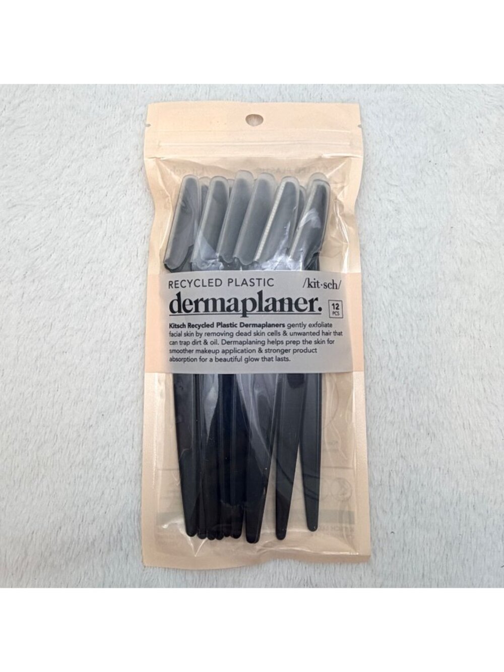 Kitsch Recycled Plastic Dermaplanter 12 Pack w/Stainless Steel Blades
